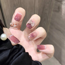 Load image into Gallery viewer, 24pcs/set Short Manicure Fake Nail Detachable Fake Nail Patch Wearing Nails Nail Stickers Nail Art Accessories
