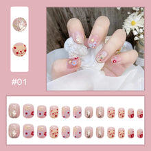 Load image into Gallery viewer, 24pcs/set Short Manicure Fake Nail Detachable Fake Nail Patch Wearing Nails Nail Stickers Nail Art Accessories
