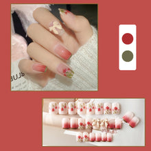 Load image into Gallery viewer, 24pcs/set Short Manicure Fake Nail Detachable Nail Patch Wearing Nails Nail Stickers Nail Art Accessories
