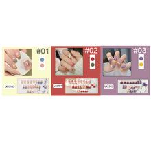 Load image into Gallery viewer, 24pcs/set Short Manicure Fake Nail Detachable Nail Patch Wearing Nails Nail Stickers Nail Art Accessories
