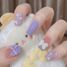 Load image into Gallery viewer, 24pcs/set Long Manicure Fake Nail Detachable Bow-knot Nail Patch Wearing Nails Nail Stickers Nail Art Accessories
