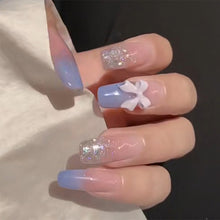 Load image into Gallery viewer, 24pcs/set Long Manicure Fake Nail Detachable Bow-knot Nail Patch Wearing Nails Nail Stickers Nail Art Accessories

