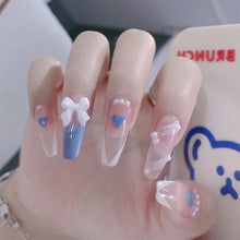 Load image into Gallery viewer, 24pcs/set Long Manicure Fake Nail Detachable Bow-knot Nail Patch Wearing Nails Nail Stickers Nail Art Accessories
