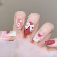 Load image into Gallery viewer, 24pcs/set Long Manicure Fake Nail Detachable Bow-knot Nail Patch Wearing Nails Nail Stickers Nail Art Accessories
