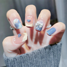 Load image into Gallery viewer, 24pcs/set Short Manicure Fake Nail Detachable Fake Nail Patch Bow-knot Nail Stickers Nail Art Accessories

