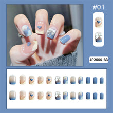 Load image into Gallery viewer, 24pcs/set Short Manicure Fake Nail Detachable Fake Nail Patch Bow-knot Nail Stickers Nail Art Accessories
