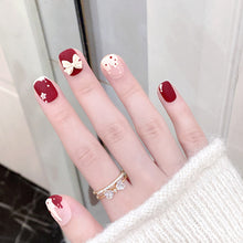 Load image into Gallery viewer, 24pcs/set Short Manicure Fake Nail Detachable Fake Nail Patch Bow-knot Nail Stickers Nail Art Accessories

