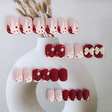 Load image into Gallery viewer, 24pcs/set Short Manicure Fake Nail Detachable Fake Nail Patch Bow-knot Nail Stickers Nail Art Accessories

