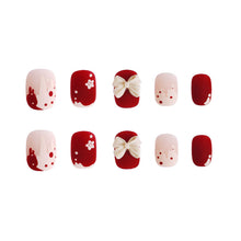 Load image into Gallery viewer, 24pcs/set Short Manicure Fake Nail Detachable Fake Nail Patch Bow-knot Nail Stickers Nail Art Accessories
