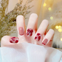 Load image into Gallery viewer, 24pcs/set Short Manicure Fake Nail Detachable Fake Nail Patch Bow-knot Nail Stickers Nail Art Accessories
