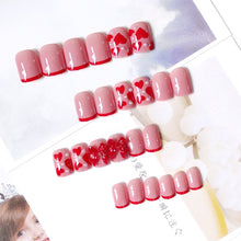 Load image into Gallery viewer, 24pcs/set Short Manicure Fake Nail Detachable Fake Nail Patch Bow-knot Nail Stickers Nail Art Accessories
