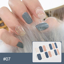 Load image into Gallery viewer, 14pcs/Sheet Laser Bronzing Nail Stickers Adhesive Nail Sticker 3D Nail Wrap Full Cover Nail Art Supplies Nail Accessories
