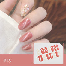 Load image into Gallery viewer, 14pcs/Sheet Laser Bronzing Nail Stickers Adhesive Nail Sticker 3D Nail Wrap Full Cover Nail Art Supplies Nail Accessories
