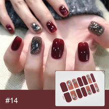 Load image into Gallery viewer, 14pcs/Sheet Laser Bronzing Nail Stickers Adhesive Nail Sticker 3D Nail Wrap Full Cover Nail Art Supplies Nail Accessories
