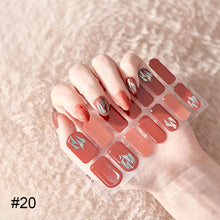 Load image into Gallery viewer, 14pcs/Sheet Laser Bronzing Nail Stickers Adhesive Nail Sticker 3D Nail Wrap Full Cover Nail Art Supplies Nail Accessories
