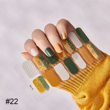 Load image into Gallery viewer, 14pcs/Sheet Laser Bronzing Nail Stickers Adhesive Nail Sticker 3D Nail Wrap Full Cover Nail Art Supplies Nail Accessories
