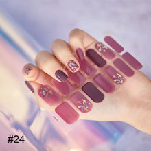 Load image into Gallery viewer, 14pcs/Sheet Laser Bronzing Nail Stickers Adhesive Nail Sticker 3D Nail Wrap Full Cover Nail Art Supplies Nail Accessories

