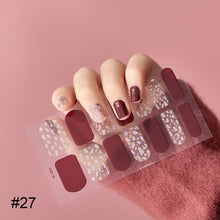 Load image into Gallery viewer, 14pcs/Sheet Laser Bronzing Nail Stickers Adhesive Nail Sticker 3D Nail Wrap Full Cover Nail Art Supplies Nail Accessories
