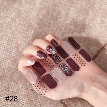 Load image into Gallery viewer, 14pcs/Sheet Laser Bronzing Nail Stickers Adhesive Nail Sticker 3D Nail Wrap Full Cover Nail Art Supplies Nail Accessories
