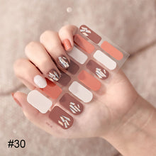 Load image into Gallery viewer, 14pcs/Sheet Laser Bronzing Nail Stickers Adhesive Nail Sticker 3D Nail Wrap Full Cover Nail Art Supplies Nail Accessories
