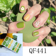 Load image into Gallery viewer, 14pcs/Sheet Nail Stickers Waterproof Durable Adhesive 3D Nail Wrap Full Cover Nail Art Supplies Nail Accessories
