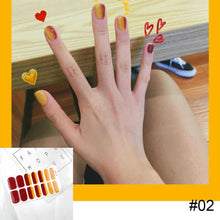 Load image into Gallery viewer, 14pcs/Sheet Nail Stickers Waterproof Durable Adhesive 3D Nail Wrap Full Cover Nail Art Supplies Nail Accessories
