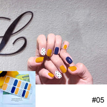 Load image into Gallery viewer, 14pcs/Sheet Nail Stickers Waterproof Durable Adhesive 3D Nail Wrap Full Cover Nail Art Supplies Nail Accessories
