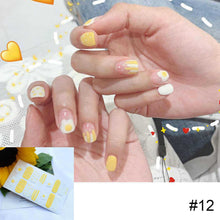 Load image into Gallery viewer, 14pcs/Sheet Nail Stickers Waterproof Durable Adhesive 3D Nail Wrap Full Cover Nail Art Supplies Nail Accessories
