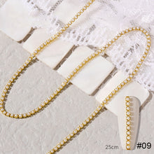 Load image into Gallery viewer, Nail Decoration Chain Light Luxury Metal Diamond Jewelry Manicure Decoracion Nail Stickers DIY Nail Art Accessories
