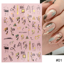 Load image into Gallery viewer, Two Tone Gold Plated Nail Art Stickers Manicure Stickers Nail Art Decoration Nail Accessories For Women
