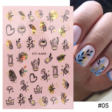 Load image into Gallery viewer, Two Tone Gold Plated Nail Art Stickers Manicure Stickers Nail Art Decoration Nail Accessories For Women
