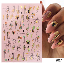 Load image into Gallery viewer, Two Tone Gold Plated Nail Art Stickers Manicure Stickers Nail Art Decoration Nail Accessories For Women

