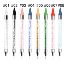 Load image into Gallery viewer, Nail Art Spot Drill Pen Double End Spot Drill Crayon Manicure Draw Paint Pen Nail Spot Drill Tools Manicure Art Tools
