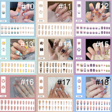 Load image into Gallery viewer, 24pcs/set Manicure Fake Nail Detachable Fake Nail Patch Wearing Nails Nail Stickers Nail Art Accessories
