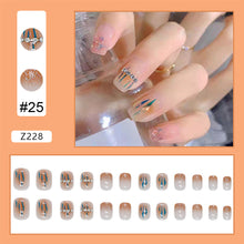 Load image into Gallery viewer, 24pcs/set Manicure Fake Nail Detachable Fake Nail Patch Wearing Nails Nail Stickers Nail Art Accessories
