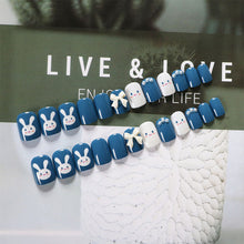 Load image into Gallery viewer, 24pcs/set Short Cute Rabbit Manicure Fake Nail Detachable Fake Nail Patch Wearing Nails Nail Stickers Nail Art Accessories
