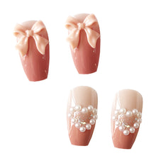 Load image into Gallery viewer, 24pcs/set Long Milk Tea Gradient Love Butterfly Manicure Fake Nail Detachable Nail Patch Nail Stickers Nail Art Accessories
