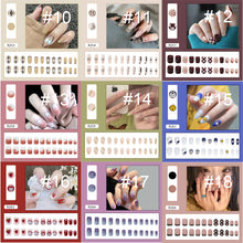 Load image into Gallery viewer, 24pcs/set Nail Stickers Nail Pieces Removable Fake Nails Extensions Artificial Nail Art Accessories
