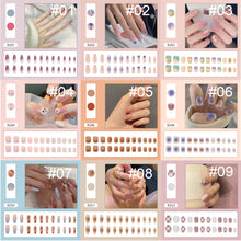 Load image into Gallery viewer, 24pcs/set Nail Stickers Nail Pieces Removable Fake Nails Extensions Artificial Nail Art Accessories
