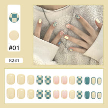 Load image into Gallery viewer, 24pcs/set Nail Stickers Nail Patch Removable Fake Nails Extensions Artificial Nail Art Accessories
