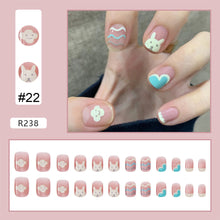 Load image into Gallery viewer, 24pcs/set Multicolor Nail Pieces Nail Patch Removable Fake Nails Extensions Artificial Nail Art Accessories
