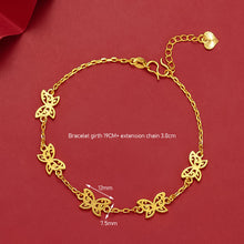 Load image into Gallery viewer, Trendy Women Butterfly Brass Vacuum Plating Gold Bracelets Lucky Elegant Alluvial Gold Simple Gold Chain Bracelet Accessories
