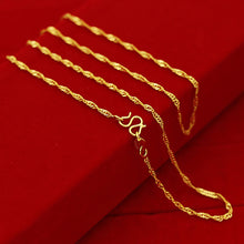 Load image into Gallery viewer, Water Wave Chain Women Alluvial Gold Necklaces Personality Snake Bone Chain Elegant Simple Gold Thin Chain Necklace Jewelry
