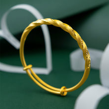 Load image into Gallery viewer, Fashion Twist Adjustable Women Alluvial Gold Bangles Personality Twisted Wire Elegant Simple Gold Bracelet Jewelry Accessories
