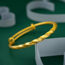 Load image into Gallery viewer, Fashion Twist Adjustable Women Alluvial Gold Bangles Personality Twisted Wire Elegant Simple Gold Bracelet Jewelry Accessories
