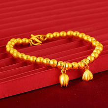 Load image into Gallery viewer, Simple Lotus Lotus Pod Women Alluvial Gold Bangles Personality Fashion Lucky Beads Elegant Gold Bracelet Jewelry Accessories
