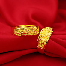 Load image into Gallery viewer, Simple Dragon and Phoenix Ring Women Men Alluvial Gold Personality Fashion Lucky Couple Elegant Gold Ring Jewelry Accessories

