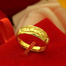Load image into Gallery viewer, Simple Dragon and Phoenix Ring Women Men Alluvial Gold Personality Fashion Lucky Couple Elegant Gold Ring Jewelry Accessories
