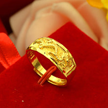 Load image into Gallery viewer, Simple Dragon and Phoenix Ring Women Men Alluvial Gold Personality Fashion Lucky Couple Elegant Gold Ring Jewelry Accessories
