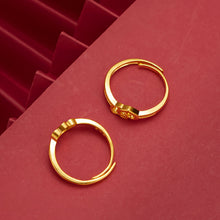 Load image into Gallery viewer, Fashion Double Heart Alluvial Gold Open Ring Female Gold Plated Elegant Simple Lucky Ring Women Jewelry Gift Accessories
